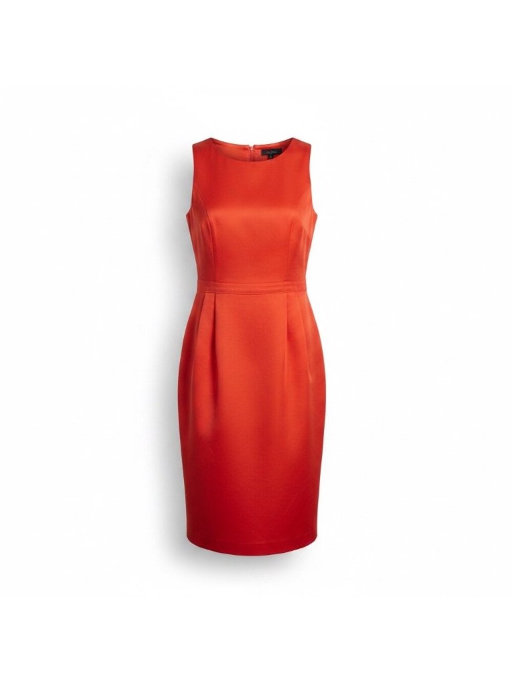 JM Studio Womens Red Polyester Sheath Dress Solid Sleeveless Fully Lined Size 14